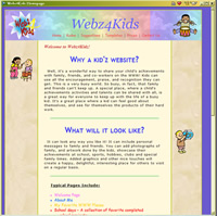 Webz 4 Kidz homepage